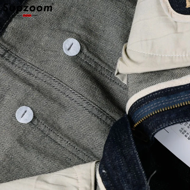 Supzoom New Arrival Hot Sale Top Fashion Autumn Zipper Fly Stonewashed Casual Patchwork Cargo Denim Pockets Cotton Jeans Men