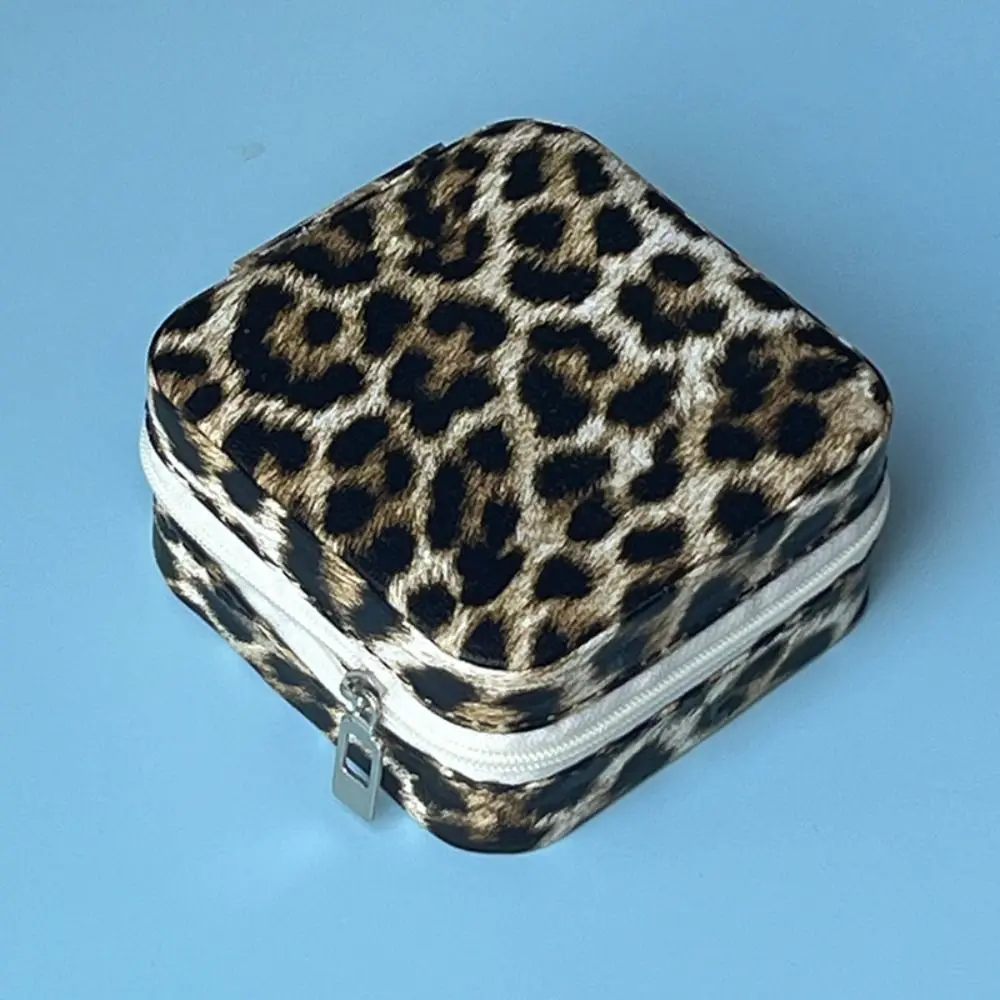 

Leather Jewelry Storage Box Zipper Holder Jewelry Organizer Display Function Earrings Ring Storage Jewelry Case Jewelry Display