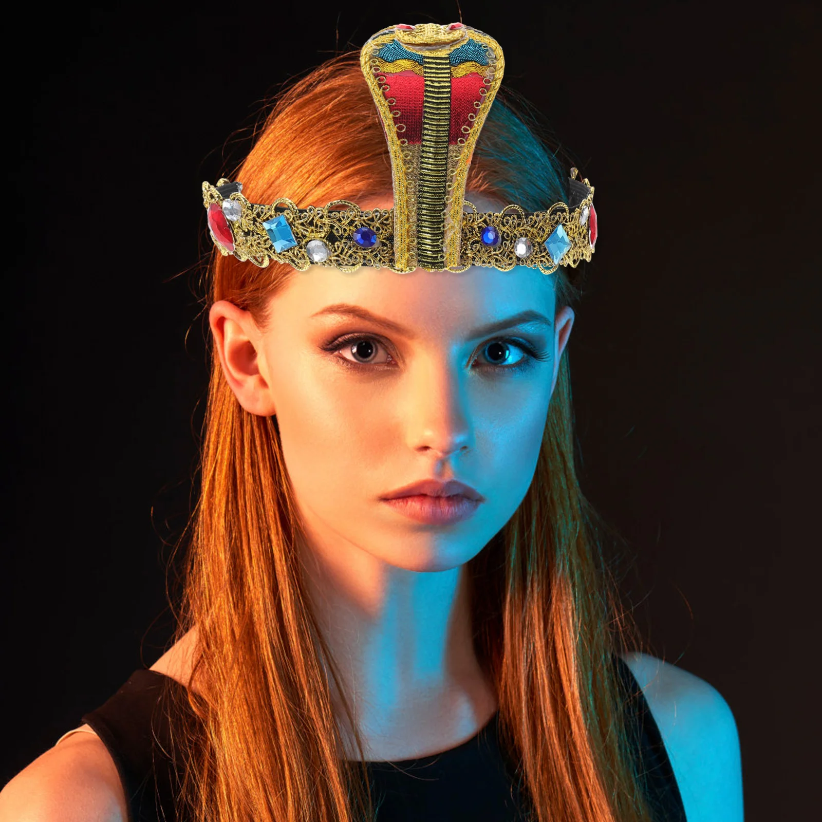 1 conjunto de faixa de cabelo com design de cobra, acessórios de fantasia egípcia para festival, performance de palco, suprimentos de cosplay, decoração reutilizável