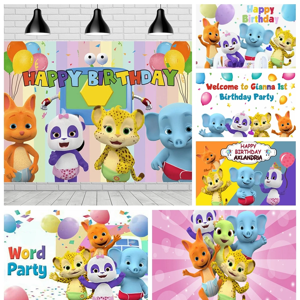 

Cartoon Word Party Theme Backdrop Kids Children Birthday Baby Shower Decoration Newborn Photography Studio Props Fall Pumpkin