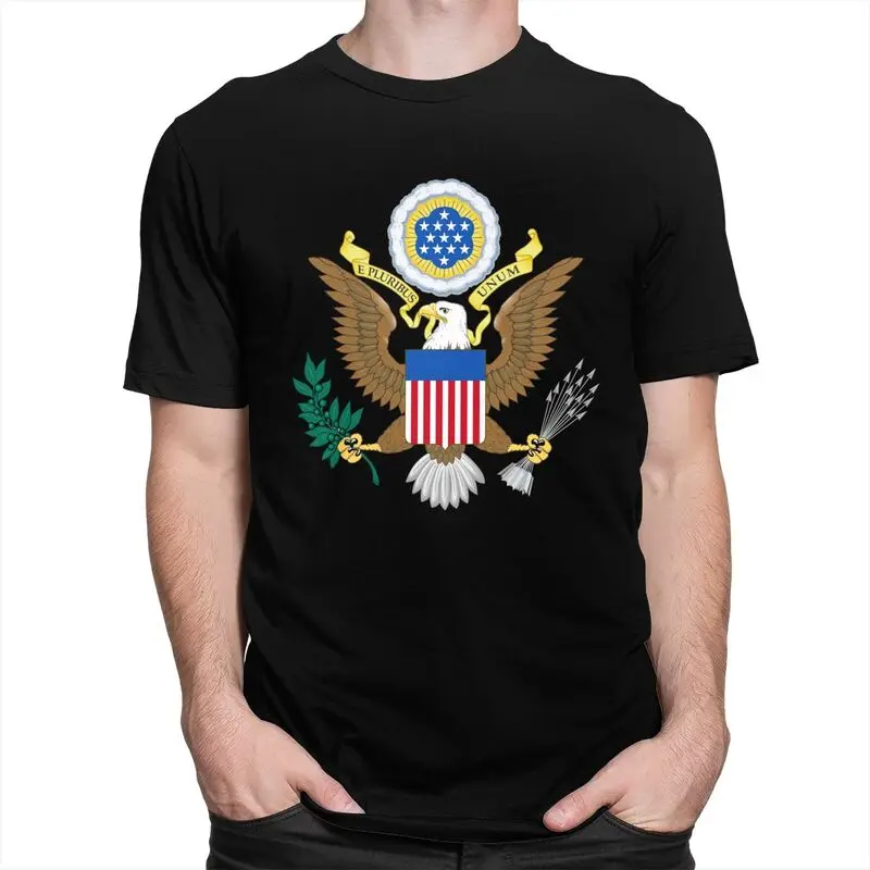 Classic Great Seal Of The United States T Shirt Men Short Sleeves Soft Cotton T-shirt Casual Tee Streetwear Tshirts