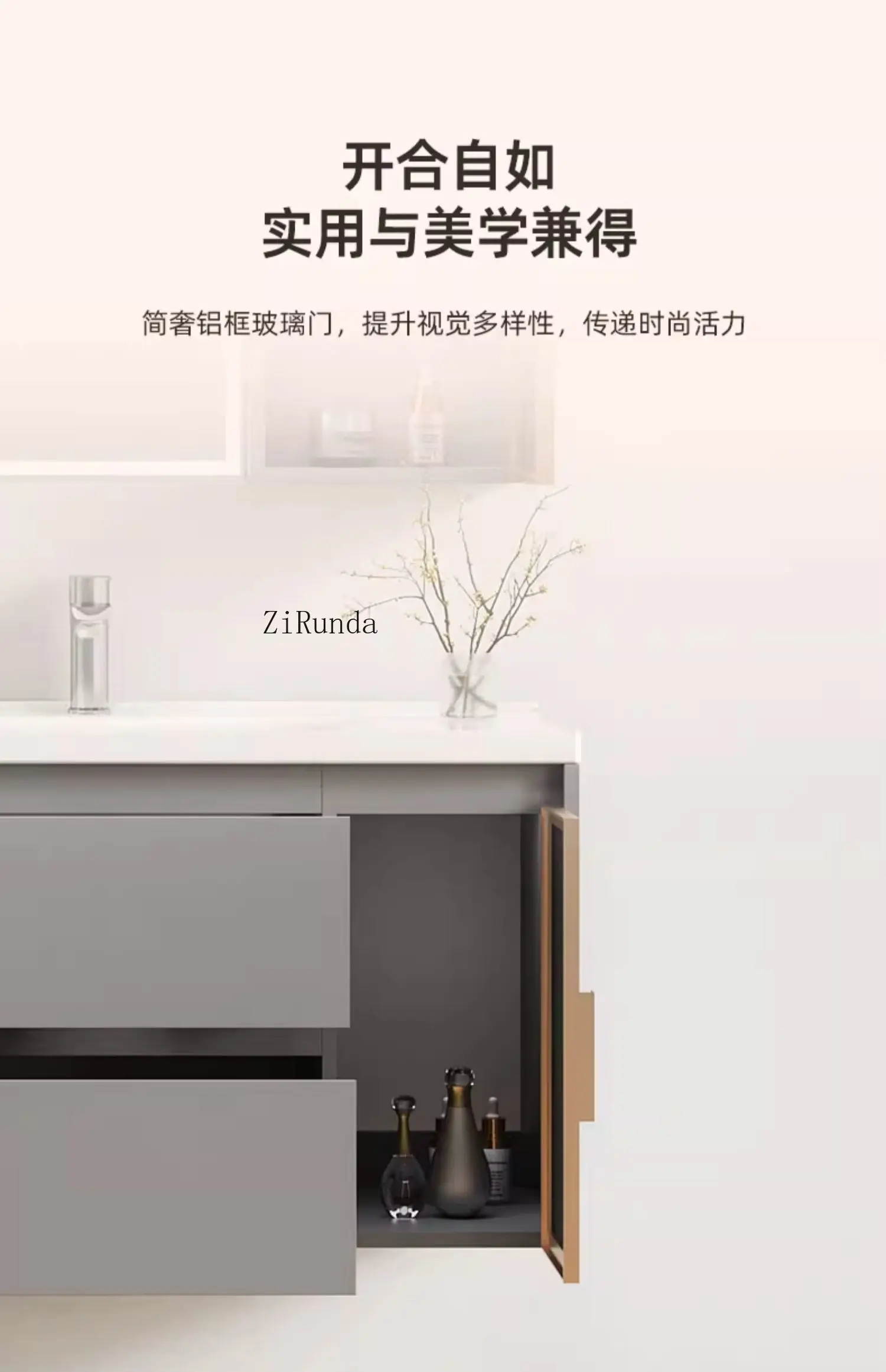 Moda cinza armário de combinação do banheiro cerâmica bacia integrada toalete mesa lavagem rosto desembaçamento espelho inteligente