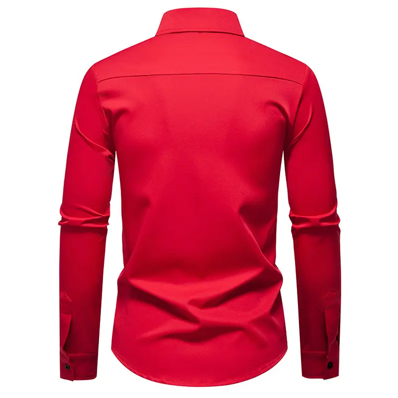 رجل 2025 مجموعة جديدة قميص مطبوع Camisa غير رسمي Hombre خمر رجالي كم طويل الأعمال الاجتماعية قمصان الشارع الشهير #4