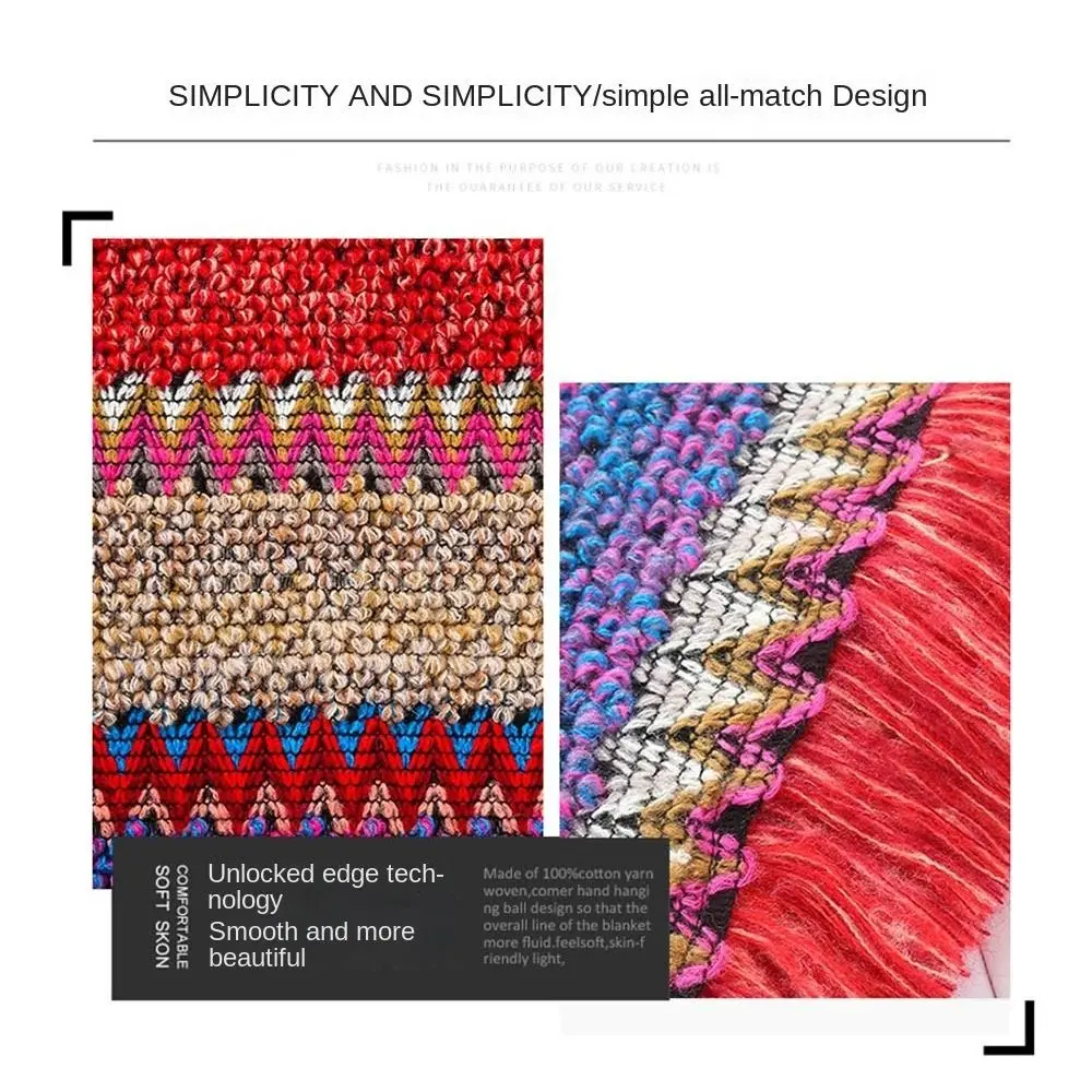 Soft Winter Warm Mongolian Poncho Striped Polyester Knitting Wraps Ethnic Style Pullover Tassel Shawl Women Fashion