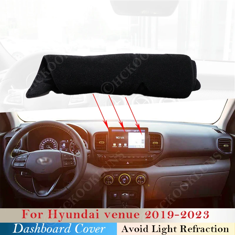 

New Dashboard Cover Protect Pad For Hyundai Venue 2019 2020 2021 2022 2023 Car Anti-Slip Mat Dash Board Sunshade Carpet Interior