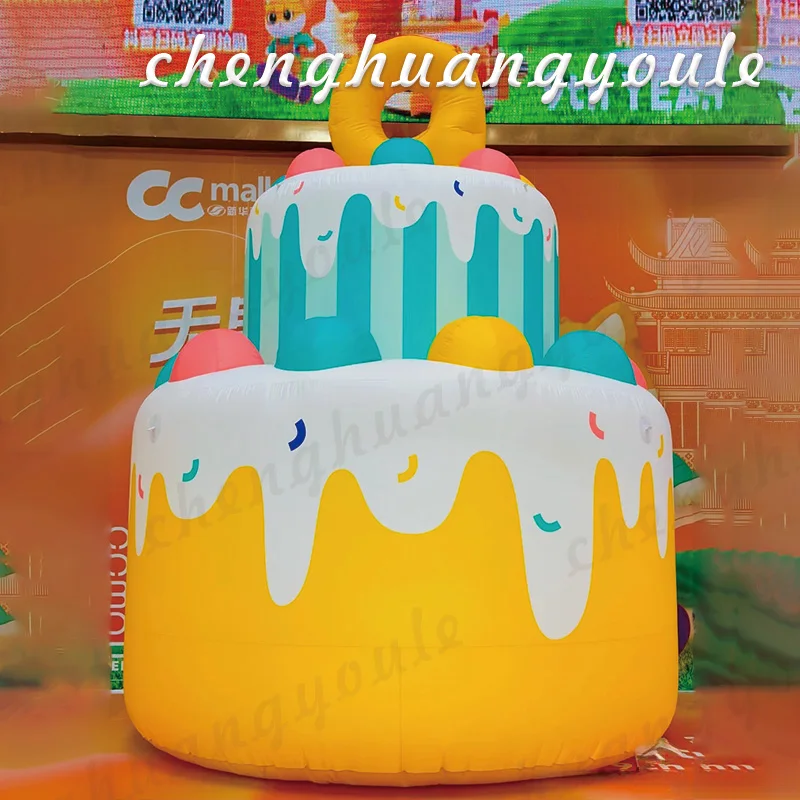 

Inflatable cake air model Pink Happy Birthday cake outdoor decoration activity props