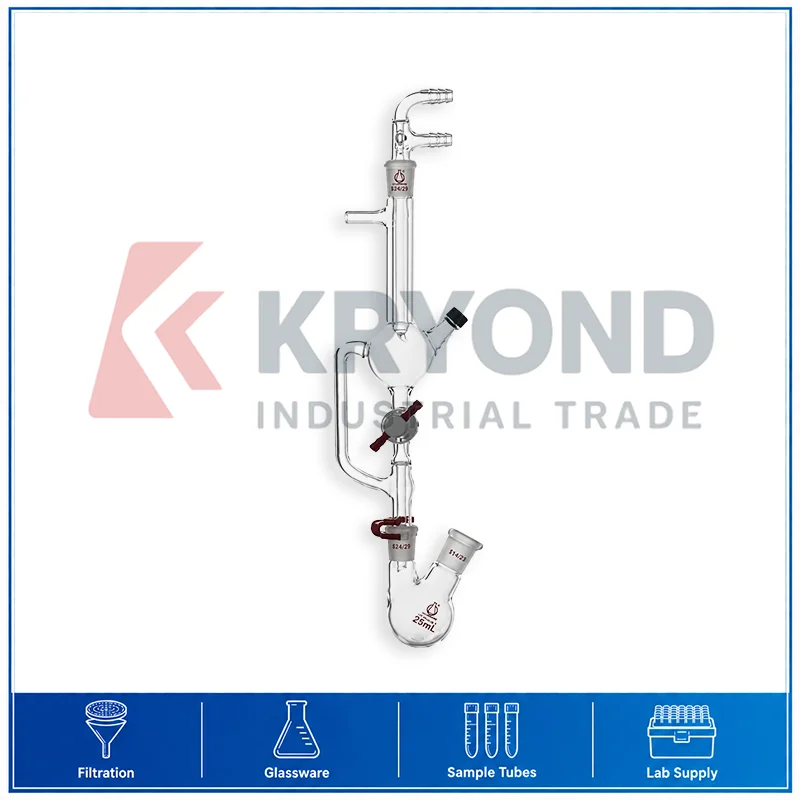 LH-483-878 Micro Distiller 25ml Borosilicate Glass Distillation Unit Laboratory Solvent Reflux Research Glassware Pack 1PCS Set