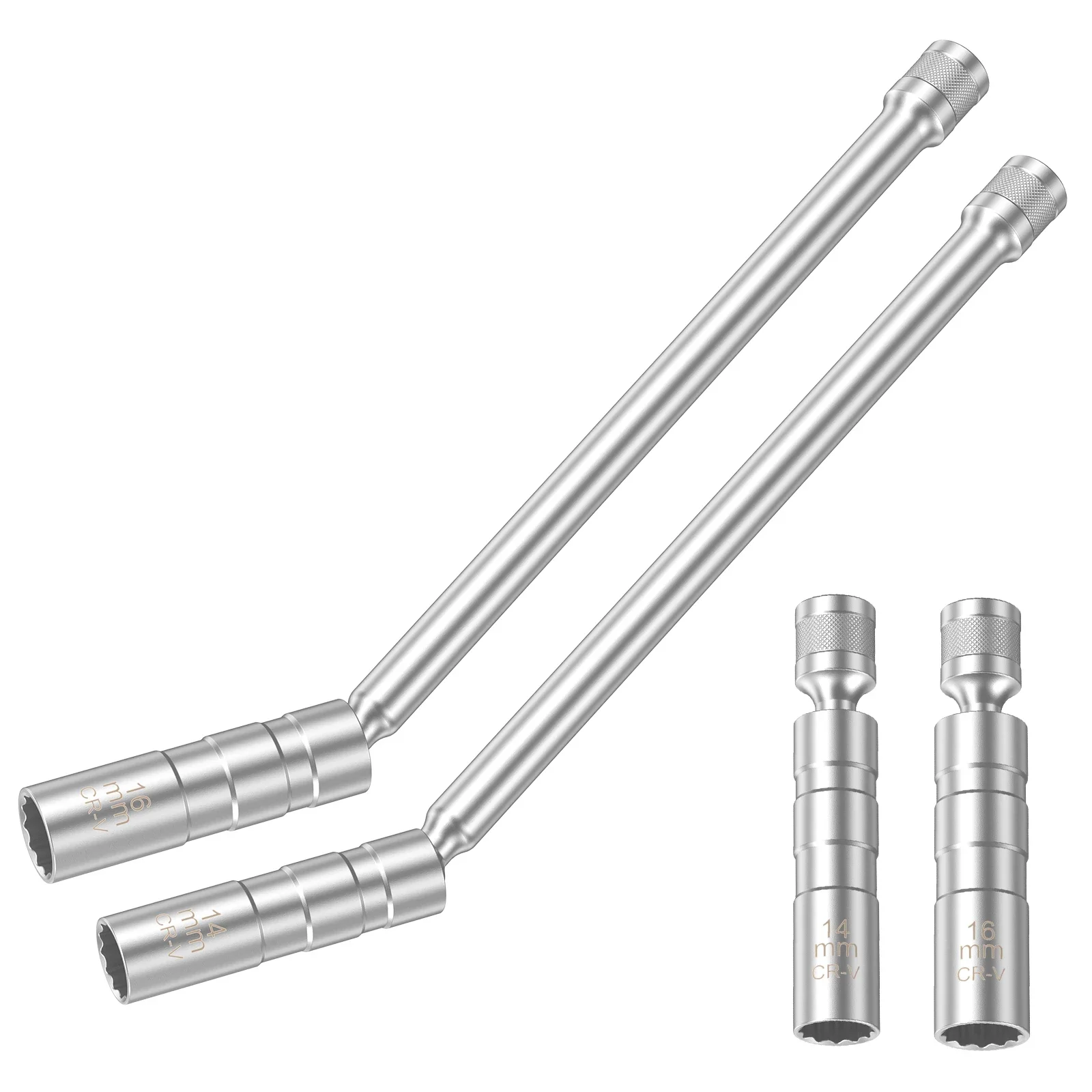 2/4 Pcs Spark Plug Socket 14mm+16mm Magnetic Thin Wall Spark Plug Removal Tool Professional for Replacing Spark Plugs Tools