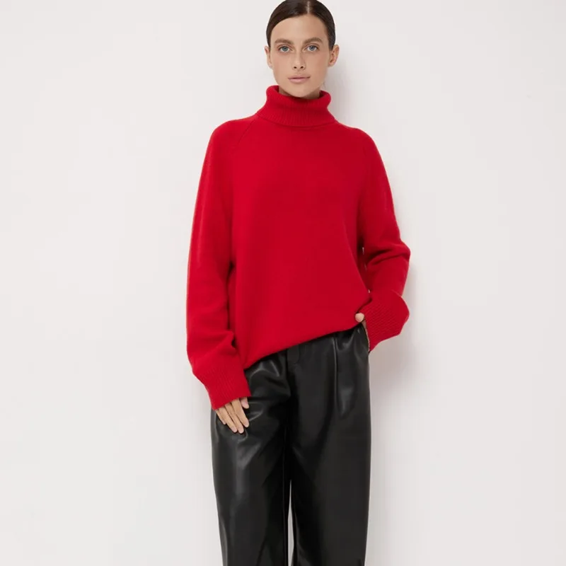 

Talenza новый женский свитер с высоким воротом, осень-зима, однотонные свободные повседневные теплые пуловеры, модный офисный женский базовый женский трикотаж