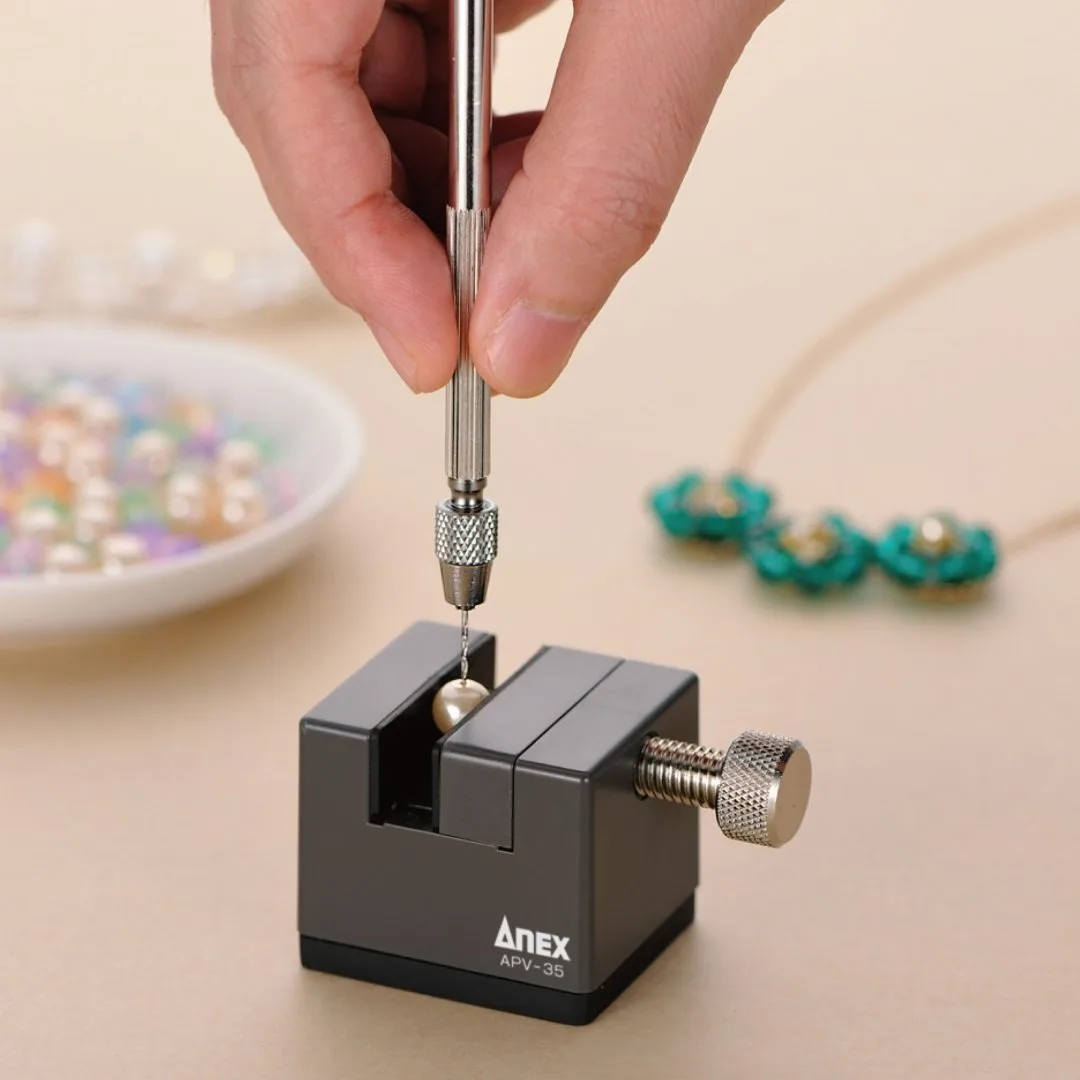 ANEX APV-35 Mini Vice 35mm Non-Slip Elastomer Base Rubber Jaw Precision Clamp for Watch Repair Jewelry Making Small Part Holding view 3