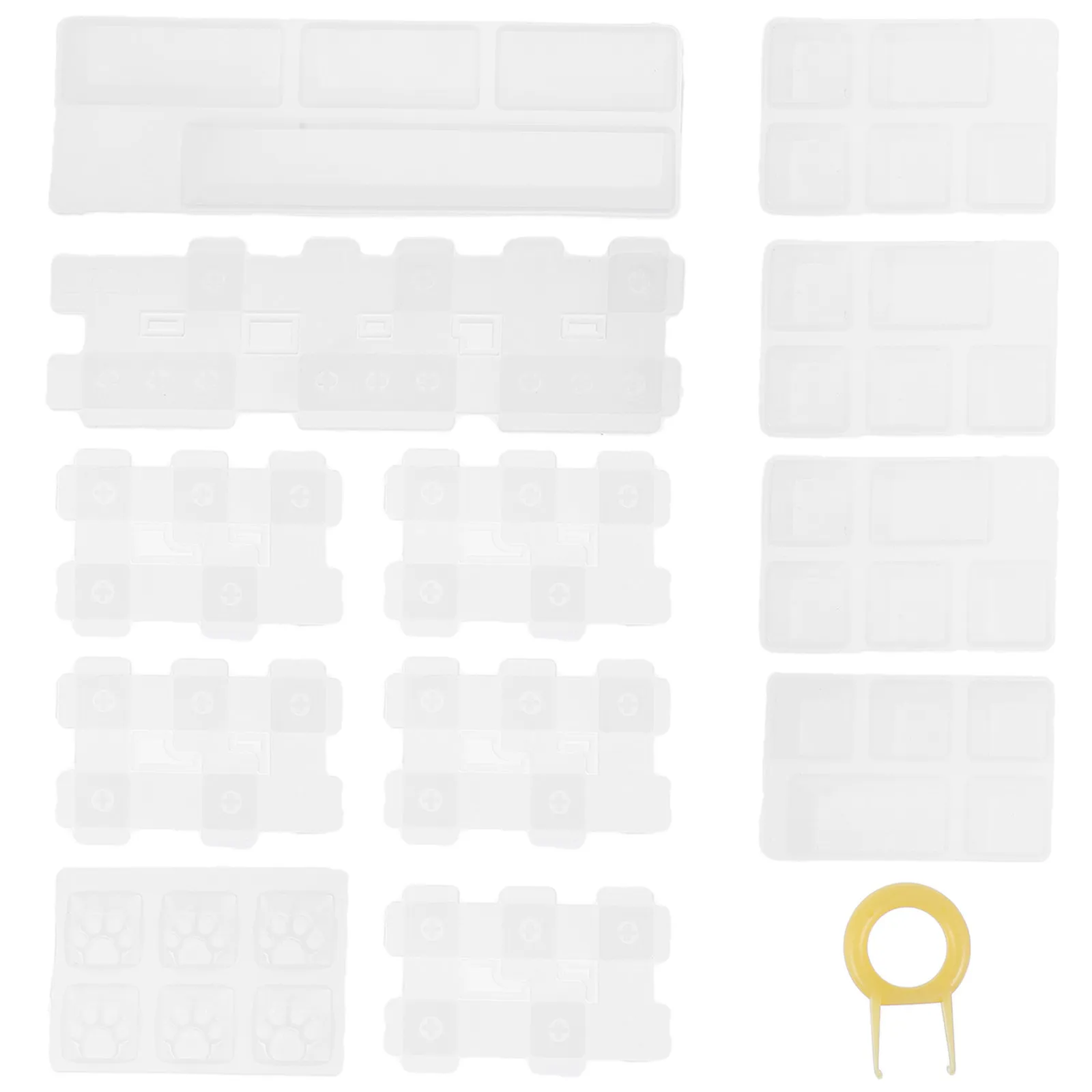 13 pcs Silicone Resin Jewelry Pendant Craft DIY Mold Making Halloween Christmas New Year Heat Resistant Silicone Key Cap Mold