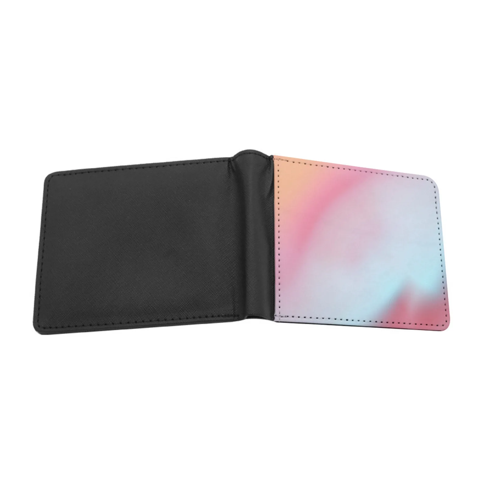 Pink And Blue Gradient Men Wallets Card Man Wallet Short Purse Bi-Fold Personalized Purses Aura 11 11 11 1111 Angel Angel