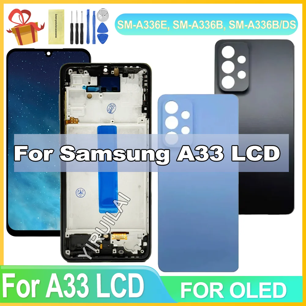 OLED for Samsung Galaxy A33 5G SM-A336 LCD Screen Digitizer Full Assembly with Frame Mobile Phone LCD Display Replacement Parts