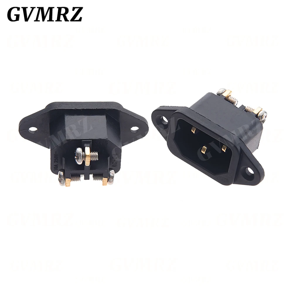 1PCS Pure Copper IEC320 C14 Electrical AC Power Plug Socket 2/3/4/6Pin Switch With Lamp Power Supply Cable Gauge Socket 10A 250V