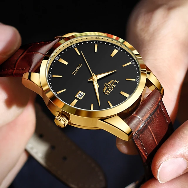 LIGE męskie zegarki Top marka luksusowy wojskowy zegarek kwarcowy dla mężczyzn moda skórzany wodoodporny sportowy chronograf Montre Homme + BOX
