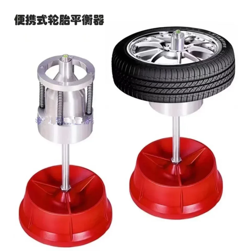 Portable Hubs Wheel Balancer W/ Bubble Level Heavy Duty Rim Tire Cars Truck Easily Balance Wheels with Hubs From 1-1/2