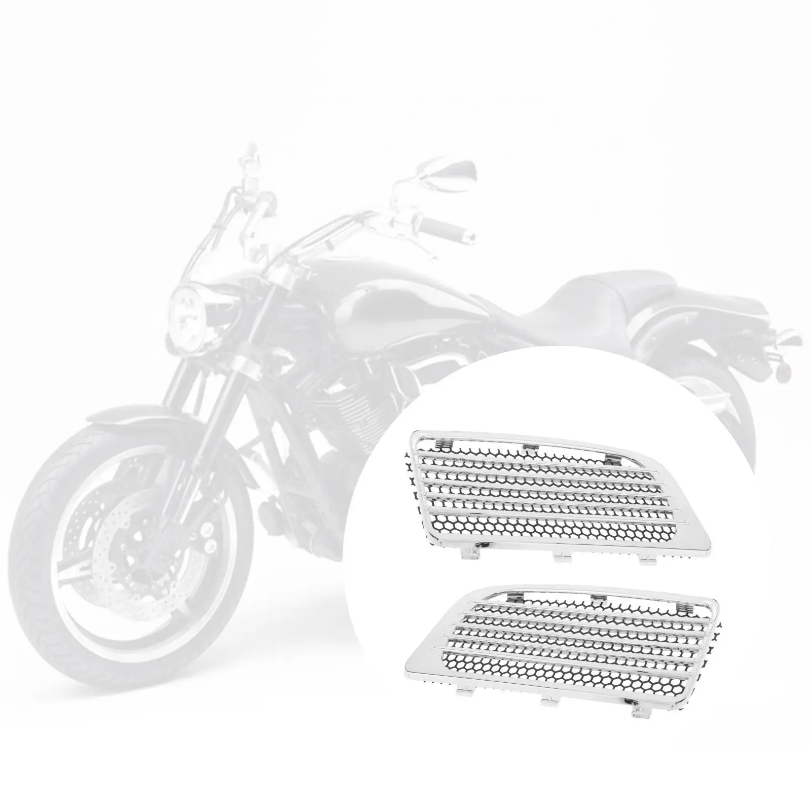 Body Work Radiator Grills Mesh Lens ABS Parts Chrome for FLTRU FLTRUSE FLHXSE FLHTCUTG Compatible Motorcycles