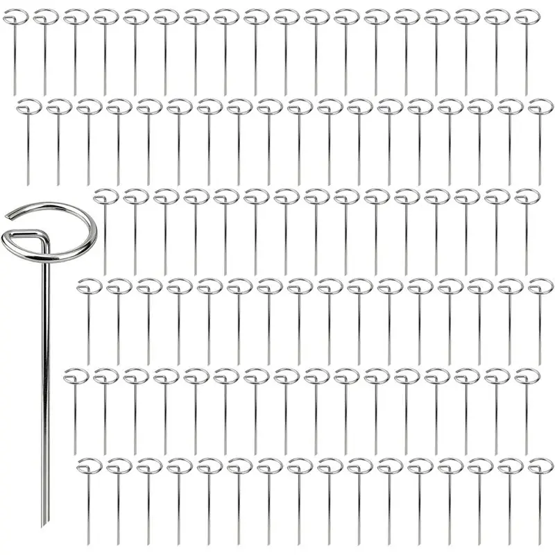 A25F-100 Pack Landscape Staples 6 Inch Galvanized Garden Stakes Yard Lawn Spikes For Plant Cover
