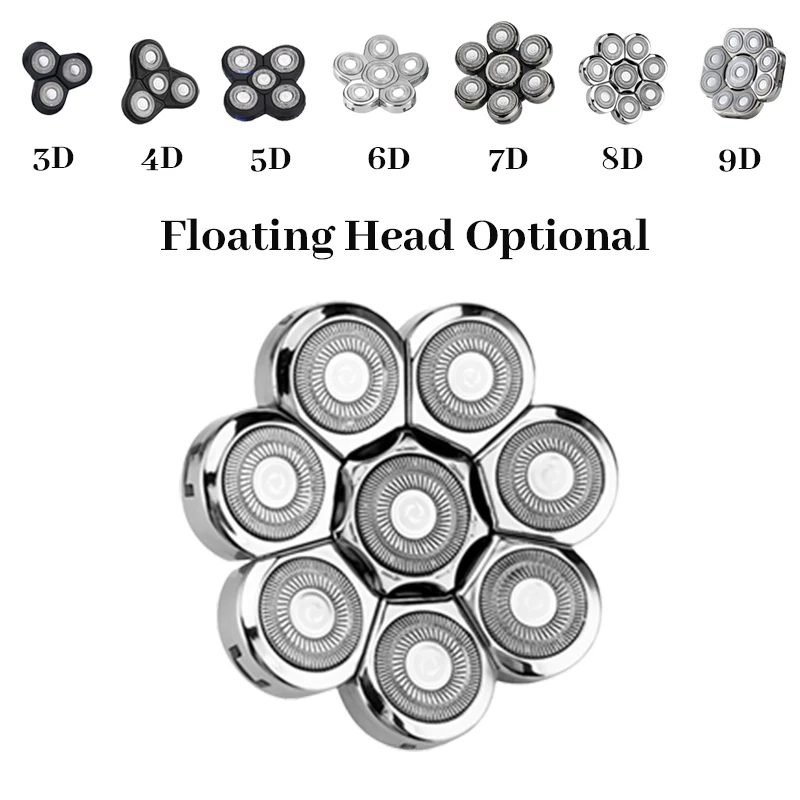 Wymienne głowice golące 3D 4D 5D 6D 7D 8D 9D |   Trymer do nosa, maszynka do strzyżenia włosów i głowice do masażu twarzy