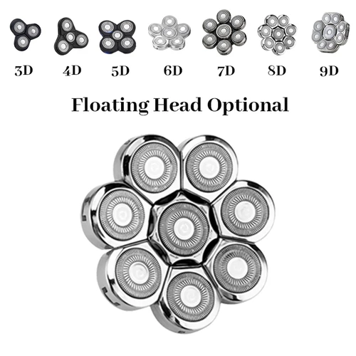 Imagen 2 del producto Cabezales de afeitadora eléctrica reemplazables 3D 4D 5D 6D 7D 8D 9D |   Recortador de nariz, cortadora de pelo y cabezales de masaje facial