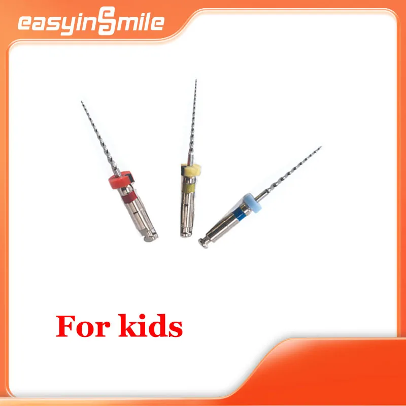 

3pcs/pack Easyinsmile Dental Pediatric File Niti Endo Rotary Files Kids Root Canal Endodontic File 16MM #20/04 #25/04 #30/04