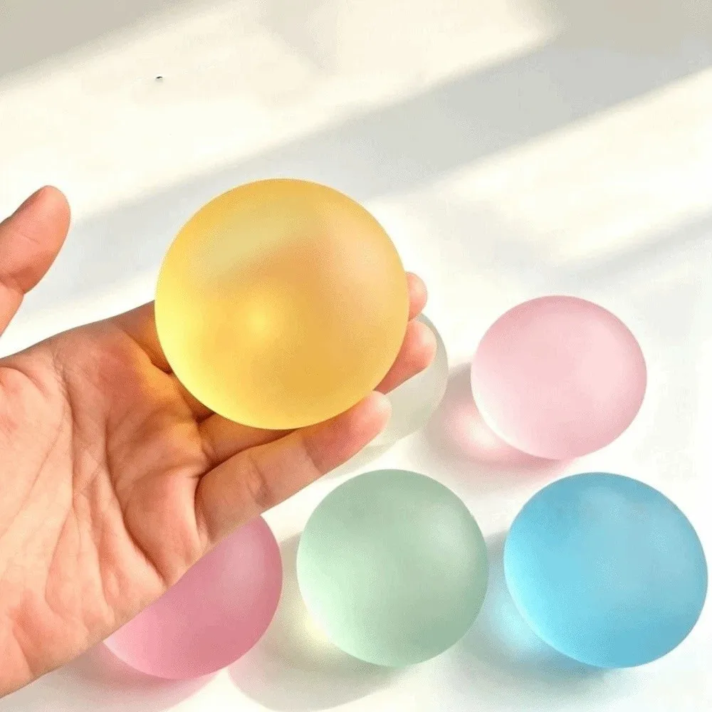 Blue Coconut Oil Squishy Ball Transparent Soft Ball Quick-rebound Squeeze Toy Slow Rising Clear Jelly Crispy Handmade Ball