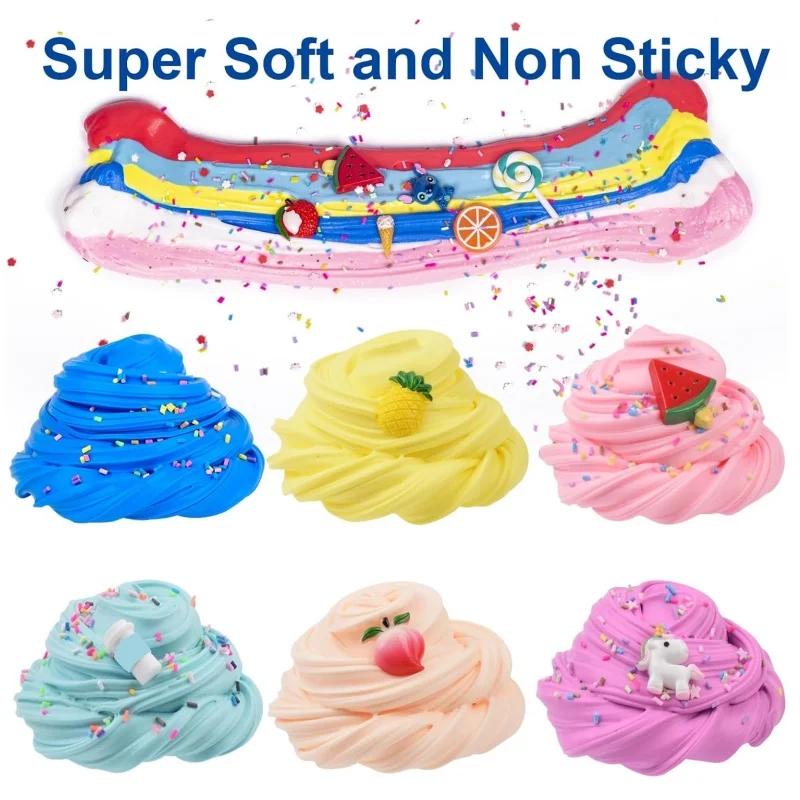 Ice Cream Toy, Butter Slime Set, Super Soft and Non-Sticky, Stress Relief Toy, Party Favor, 70ml