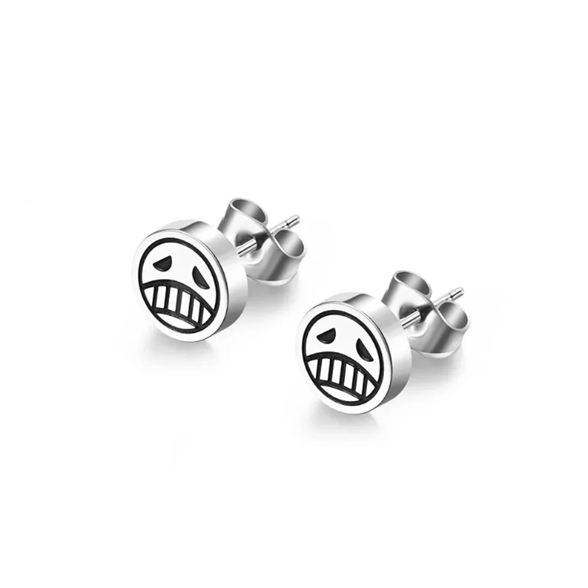 1Pair 316L Stainless Steel Smile Cry Face Stud Earring for Women Men,Fashion Cartilage Tragus Forward Helix Ear Piercing Jewelry