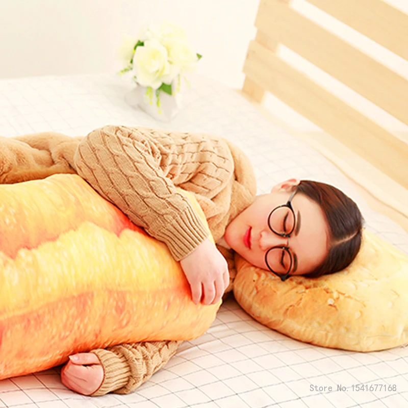 Long Bedside Pillow for Pregnant Women, Large Back Cushion, Sofa Double Pillow, Simulation Leg Fritters, Round Biscuits Pillow