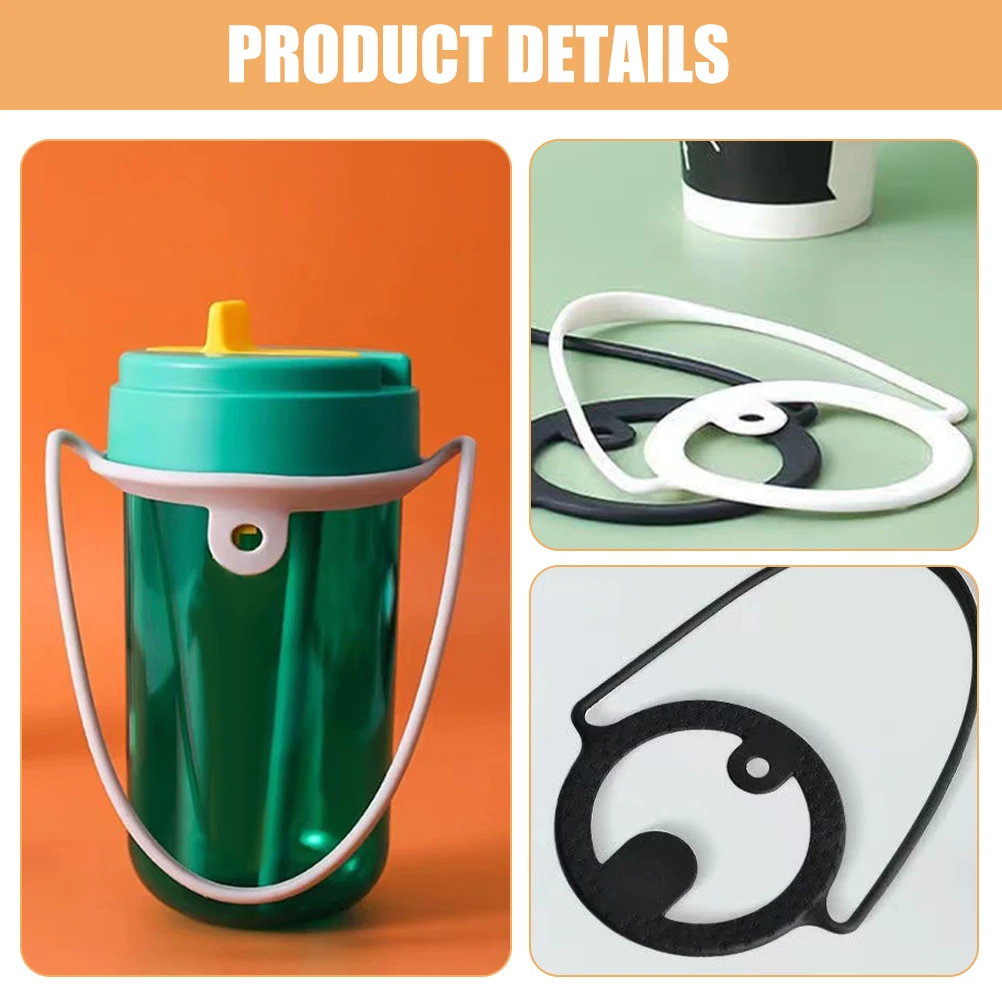 

3Pcs Silicone Cup Sleeve Thickened Heat Resistant Coffee Mug Handle Carrier Strap Milk Tea Cup Holder Practical Silicone Carrier