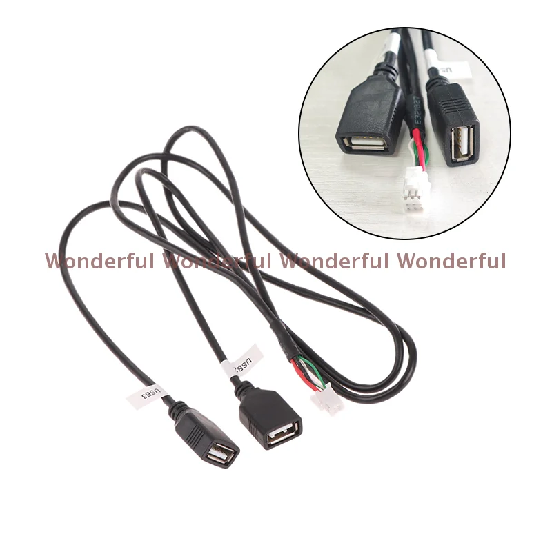 

Car Multimedia Player Wire Harness Plug 6 Pin Dual USB Interface Cable Adapter for Android Radio Navigation