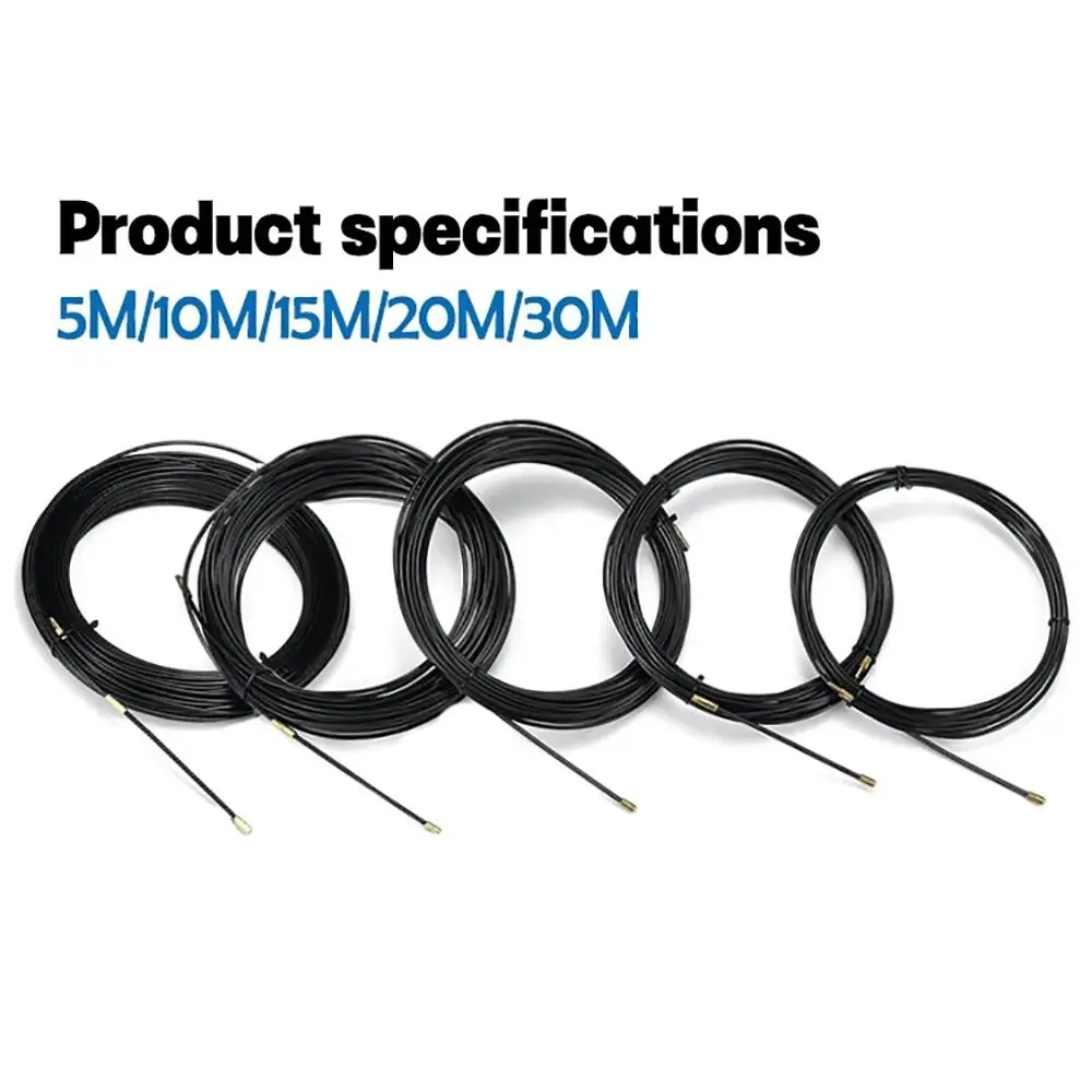 1Roll Nylon Cable Puller 3mm Wall Wire Lead Electrician Spring Tape Conduit Threader Puller 5/10/15/20/25/30M Wiring Aid Tool