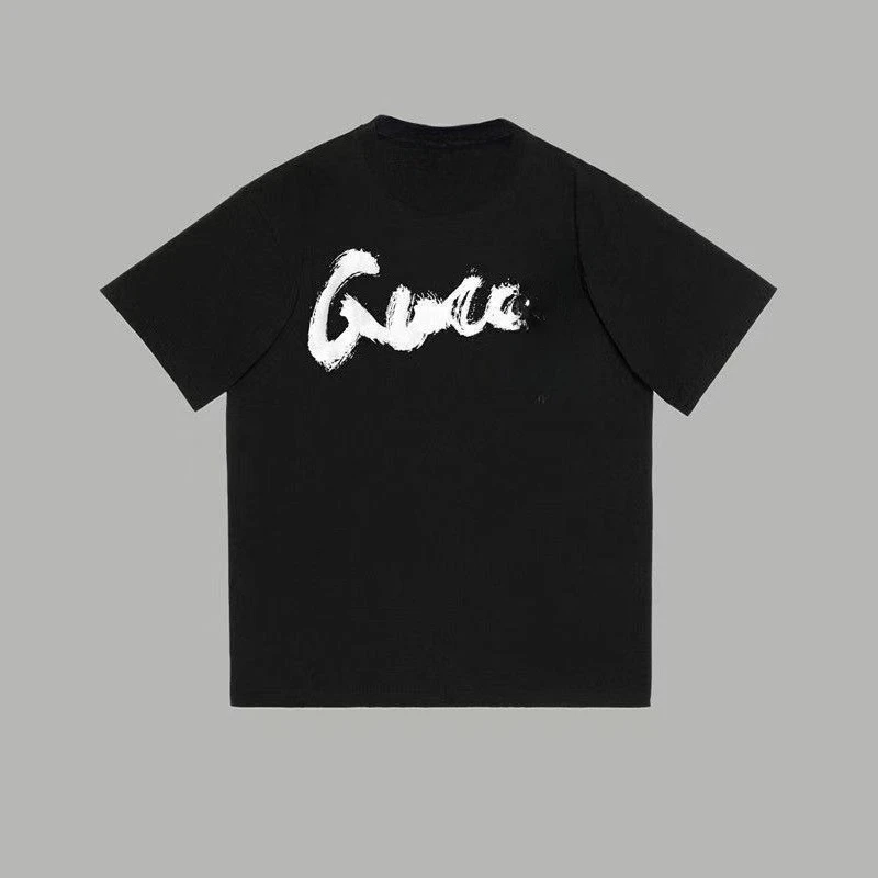 2026 New Limited Edition Pure Cotton Round-Neck Loose-Fitting Summer Short-Sleeved Letter-Printed Shirt for Both Men and Women