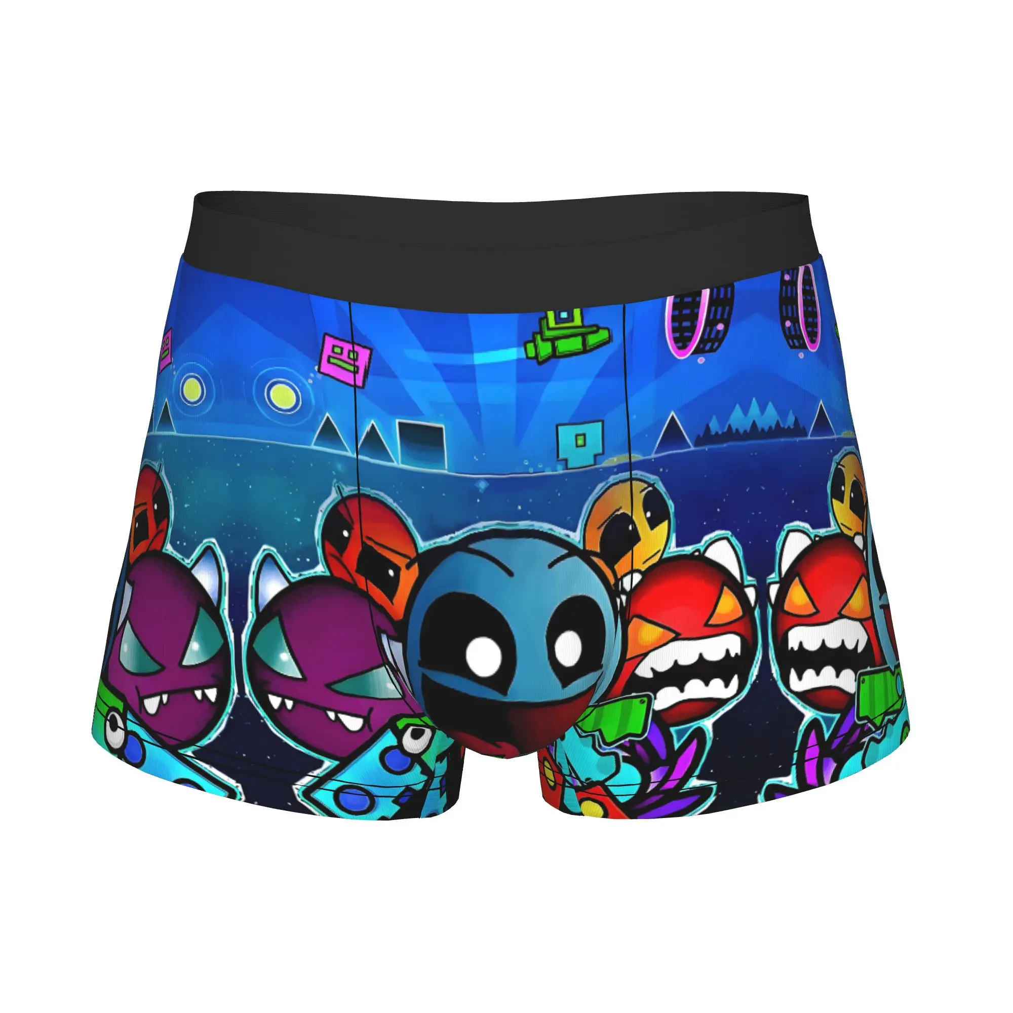 Geometry Dash Game Boxers Shorts Men's Cartoon Video  Briefs Underwear Cool Underpants