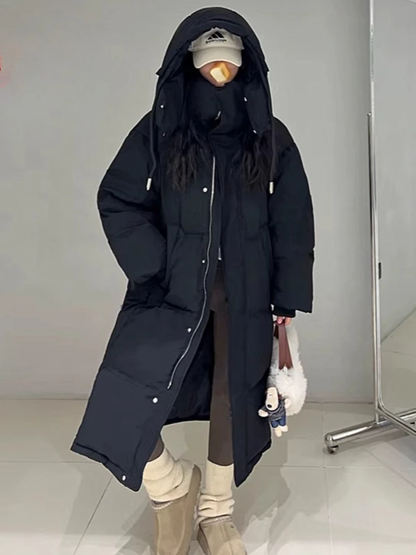 Piumino invernale da donna nuovo per pendolarismo, piumino spesso caldo con cappuccio antivento