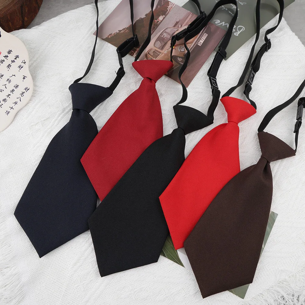 20cm cravate courte femmes enfants solide rouge noir JK DK cravates décontracté chemise accessoires nœud papillon paresseux cravate filles garçons petite cravate cravate
