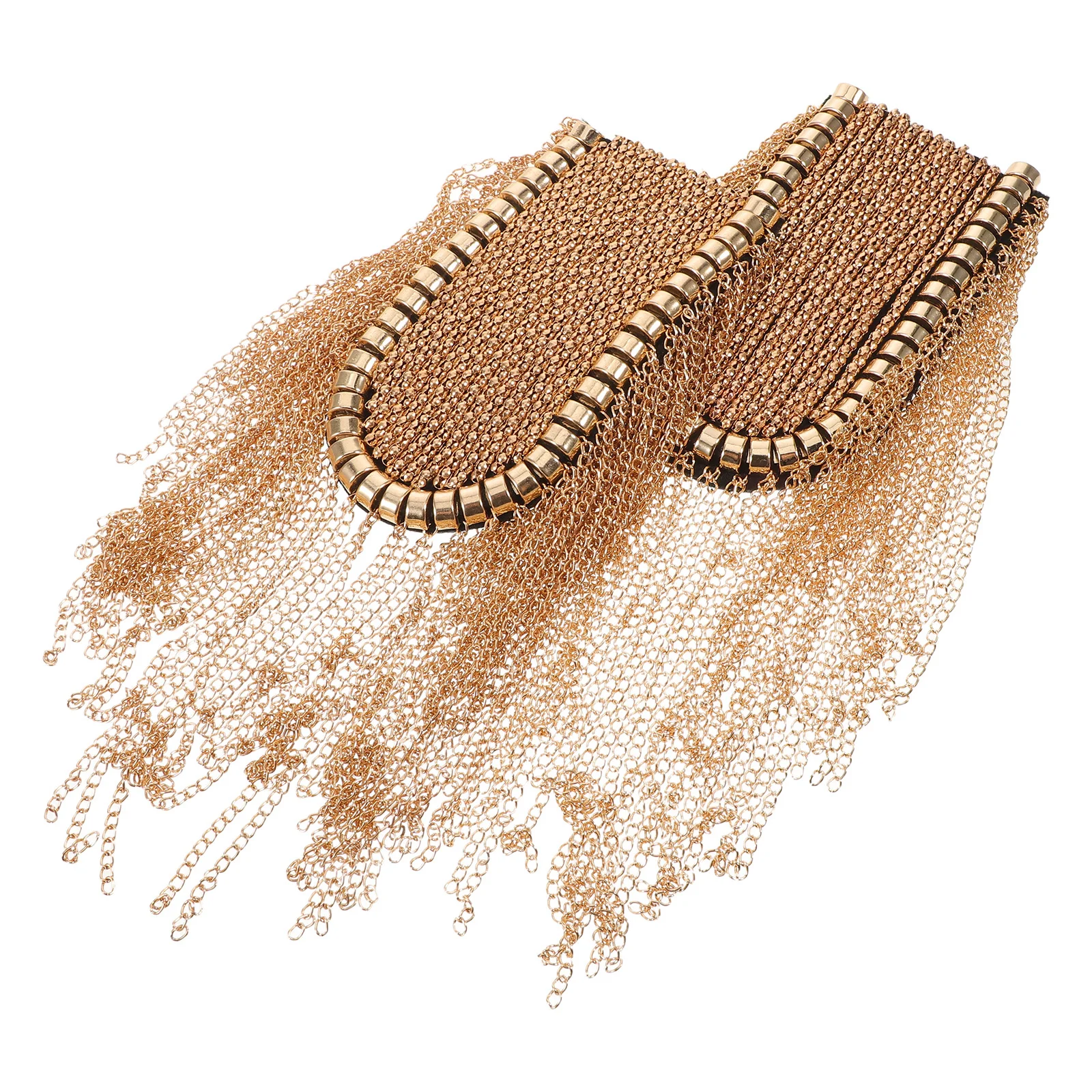 

2pcs Metal Tassel Epaulettes Chains For Jackets Uniforms Cosplay Costume Accessories Shoulder Decor Vintage Punk Style