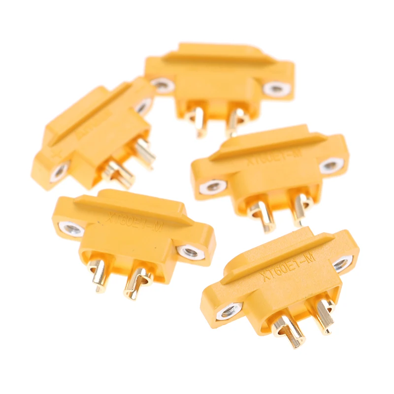 5PCS Yellow AMASS XT60E-M Mountable XT60 Male Plug for RC Drone FPV Racing Fixed Board