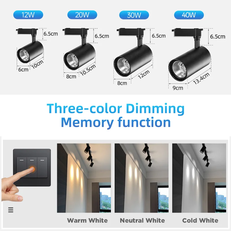 Full Set Rail Lighting Tracks Light COB Track Light 12W 20W 30W 40W Spotlight Rail Light Led Kitchen Light Clothing Store 220V