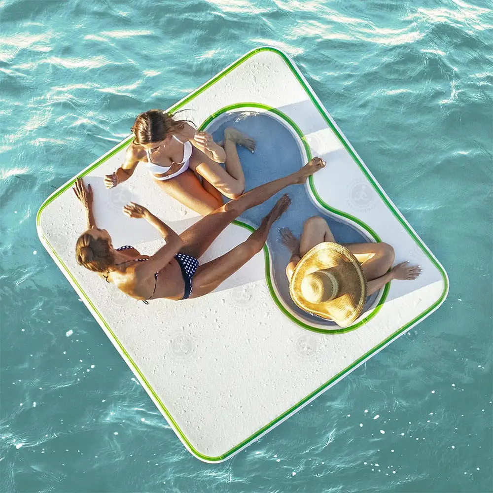 

Factory Wholesale Luxury Lounge Inflatable Pool Floats Portable Sunbath Floating Hammock With 5 Seat for Adults