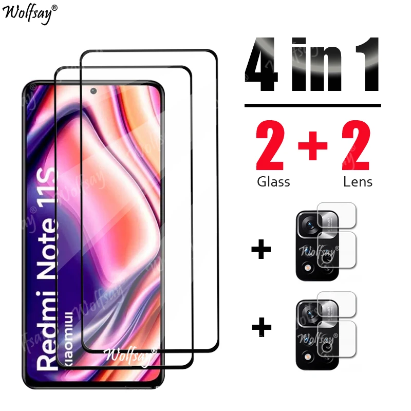 For Xiaomi Redmi Note 11S Glass For Redmi Note 11 Pro Plus 11S 10 Pro 10S 10A 10C Tempered Glass Screen Protector Camera Film