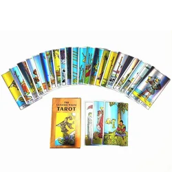 Classic Rider Waite Tarot Deck Holographic Cards with E Guide Book E Instruction Fortune Telling Divination Tool