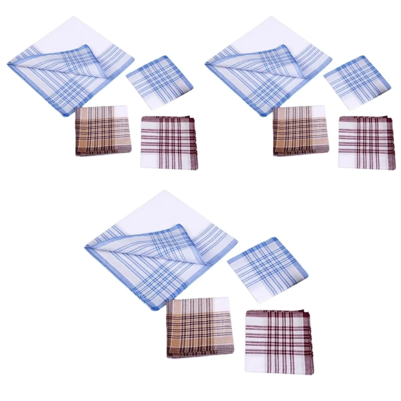 Khăn tay bỏ túi thời trang Gents rô Hankies 15x15 inch Khăn Bandana lớn có khả năng thấm hút cao Khăn bỏ túi