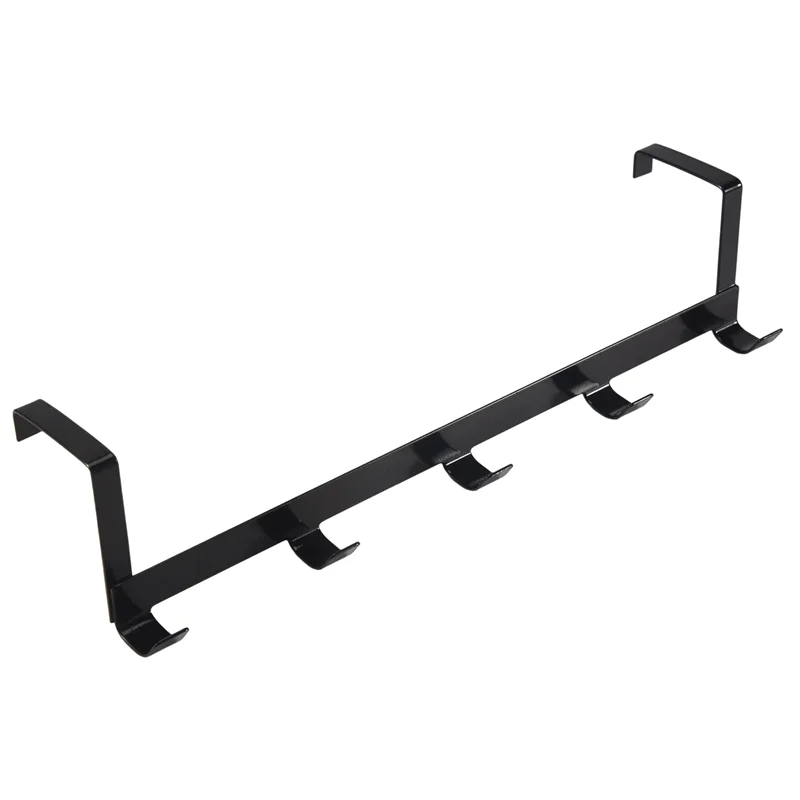 AB46-Smart Wide Over The Door Rack Gancho de hierro forjado Negro