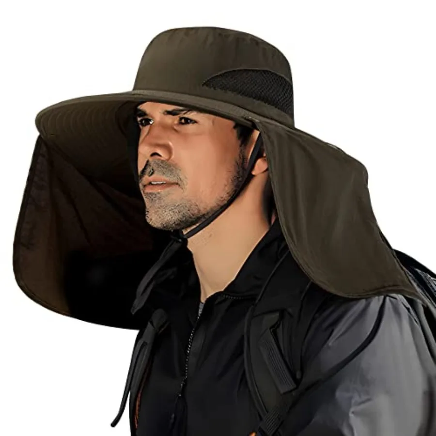 

DOCVIT Fishing Hat for MenandWomen, Outdoor UV Waterproof Wide Brim Bucket Hat, UPF50+ Sun Hat with Neck Flap