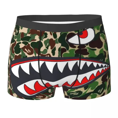 복서 언더팬츠 반바지 베이프 상어 카모 팬티, 남성 통기성 속옷, 남자 남자 친구 선물 