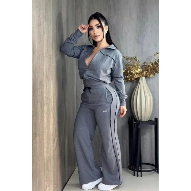 Winter and Autumn Design Letter Print Zipper Fashionable Set