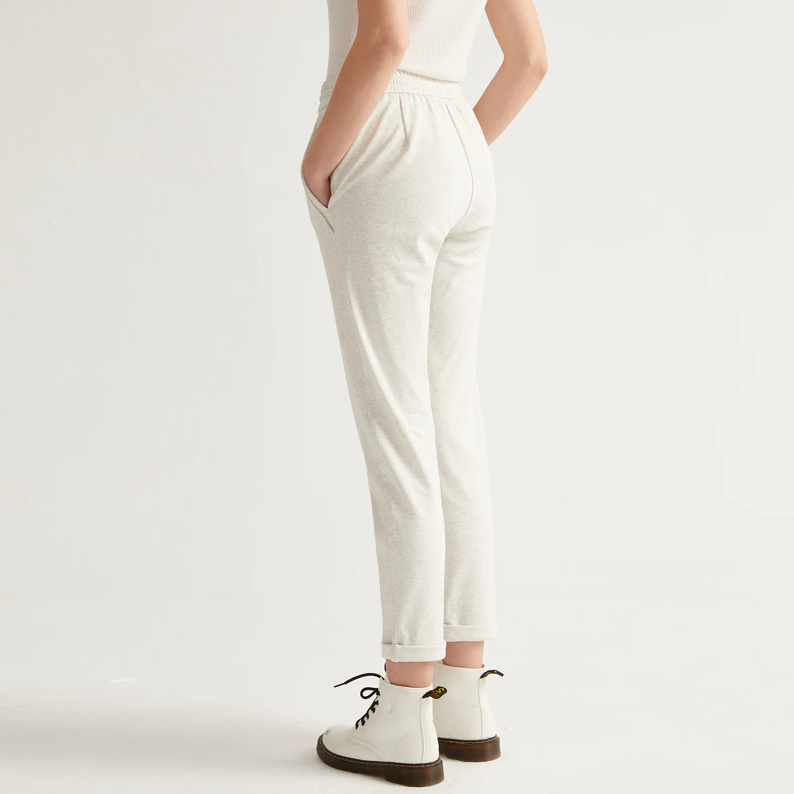 K1070W Loose Waist Clothes Exclusive Shop 100% Combed Cotton Woman Pant Women Slacks Women\'s Cotton Trousers