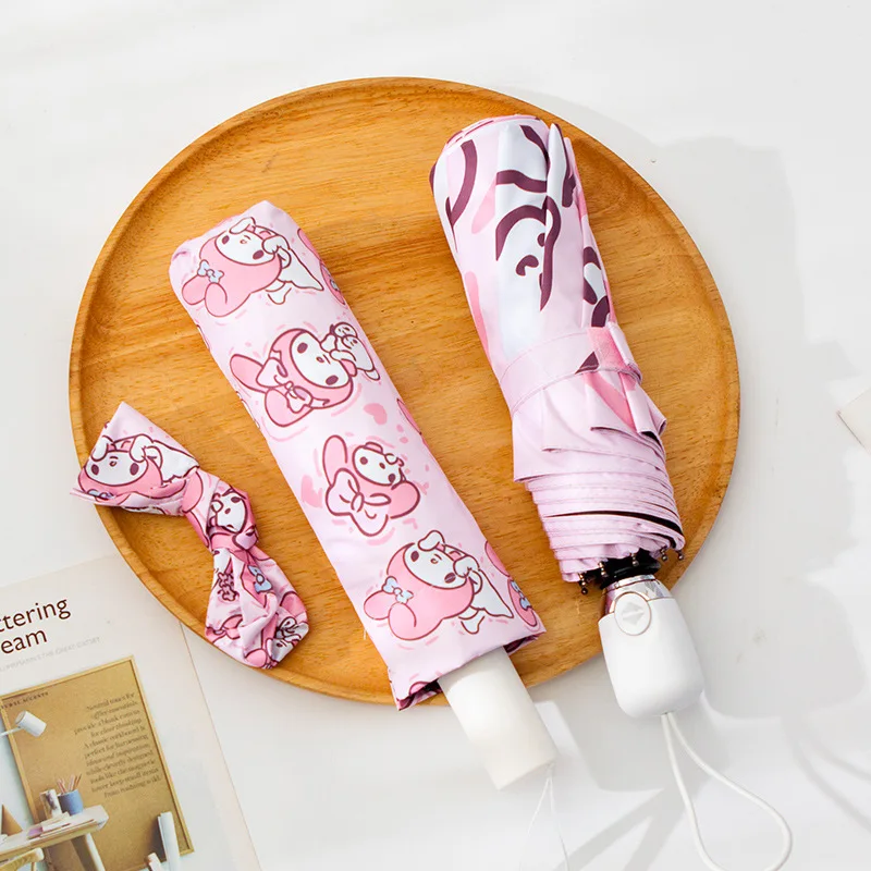 

Kawai Melody girls' high-value automatic umbrella for sun and rain dual-use three-fold sun protection and ultraviolet umbrella
