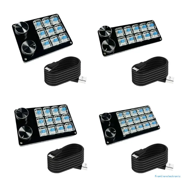 

9Key/10Key/12Key/15Key Mechanical Macro Keypad with Personalizes Knob, Hot Swappable Switches for Gamers and DropShipping